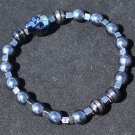 black large swarovski skull and black beads