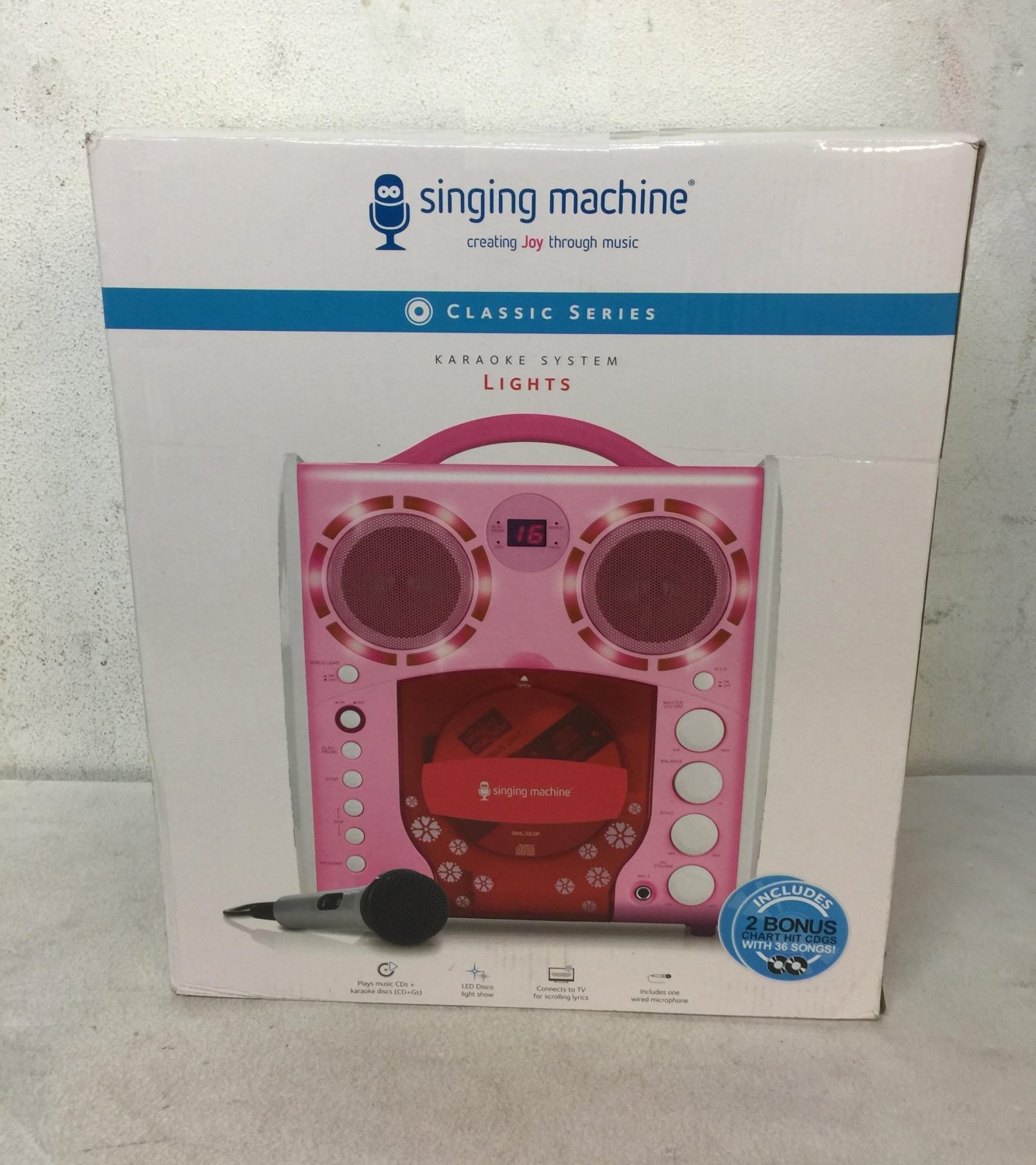 Singing Machine SML383 Portable CDG Karaoke Player and 3 CDGs Party