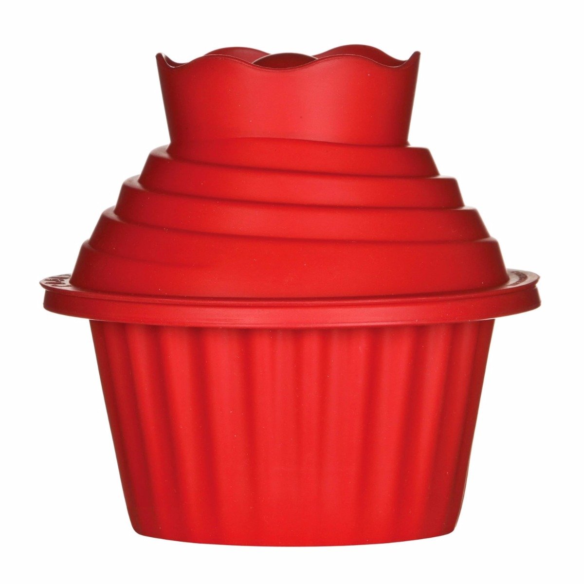 GIANT CUPCAKE SET 3PC RED SILICONE MOULD GIANT JUMBO BIGTOP CUP CAKE BAKING BAKE