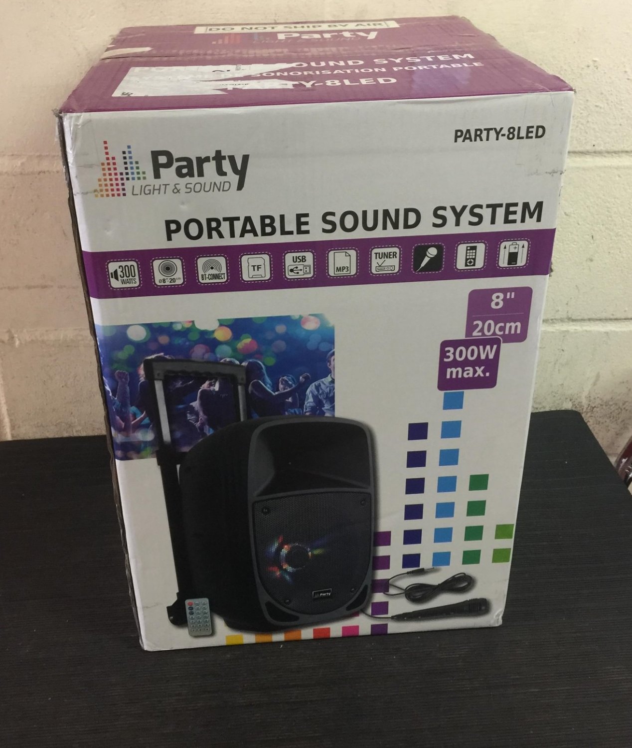 IBIZA PORTABLE SOUND SYSTEM 8’’/20cm - 300W WITH USB, BLUETOOTH, FM & MIC (Ex-display)