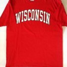 WISCONSIN BADGERS Men's Large Red Cotton T-shirt Football Basketball NCAA