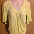 Mudd small bright lime green sheer light loose shirt