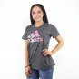 Adidas  Foil Pink And Blue Performance Logo Women's Grey T-shirt NEW Sizes M-L