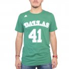 Adidas NBA Dallas Mavericks Dirk Nowitzki # 41 Men's Green T-shirt NEW Size S