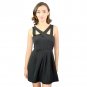 Cross Strap Sleeveless Cocktail Black Short Dress New Sizes M-L