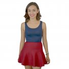 Casual High Waist Red Skater Skirt New Size  XS