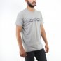 Adidas Logo Black And White Stripes Pattern Men's Grey T-shirt NEW Size M