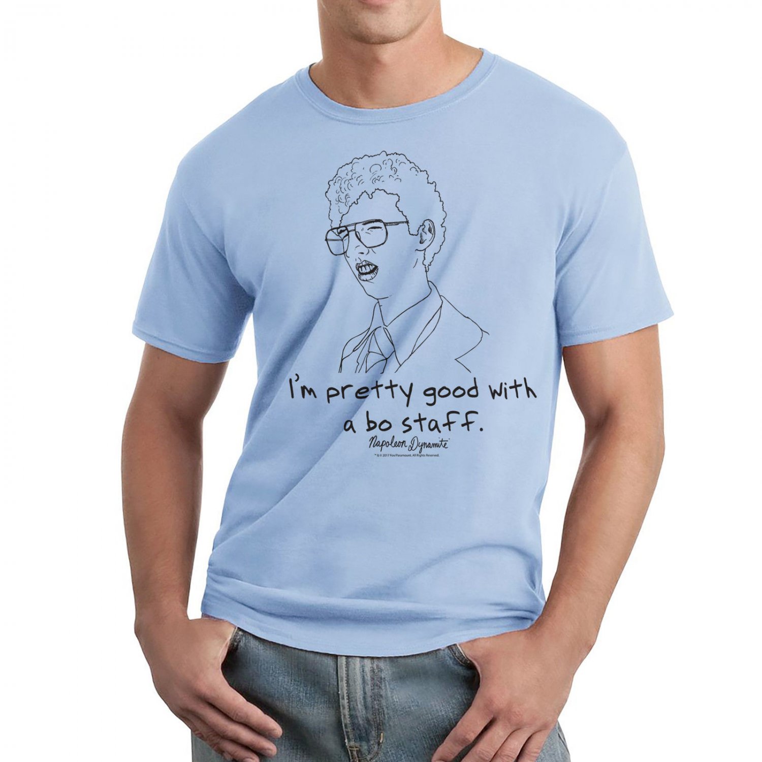 Napoleon Dynamite Bo Staff Men's Light Blue Funny Tshirt NEW Sizes S2XL