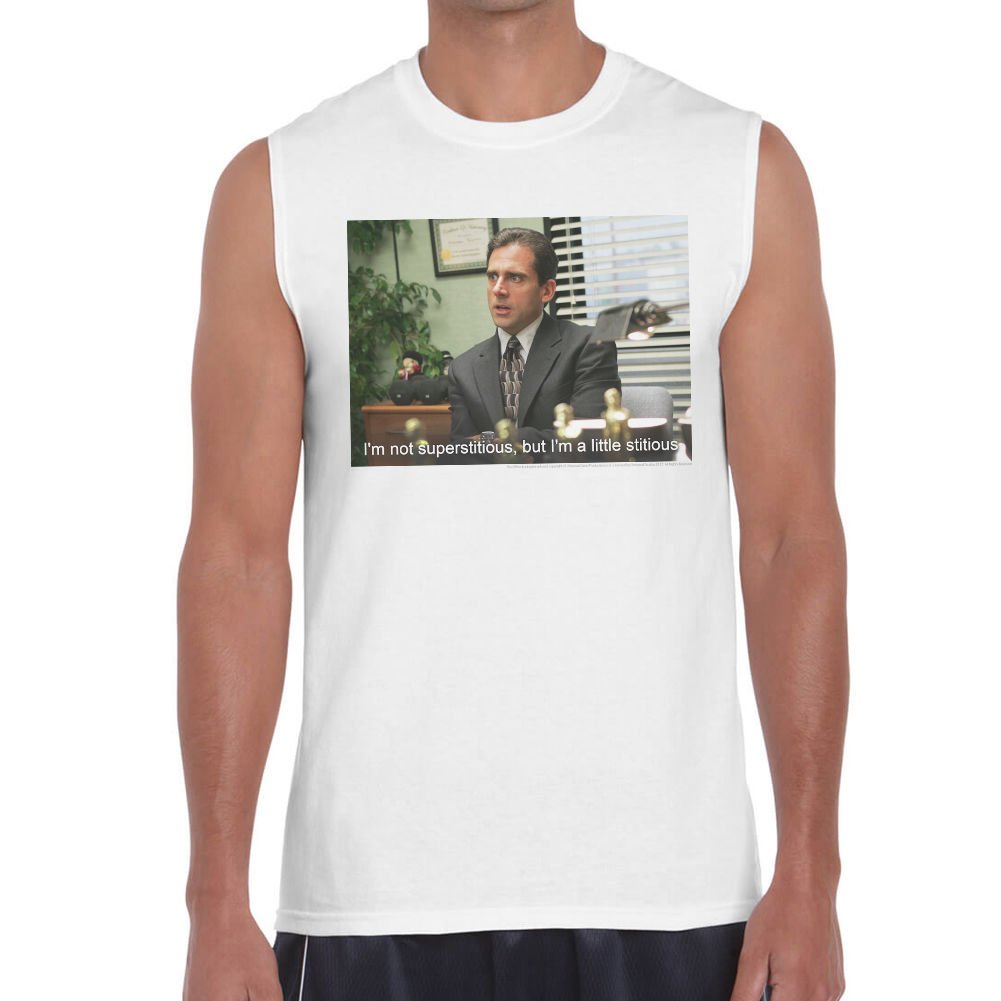 The Office Stitious Men's White Sleeveless NEW Sizes S-2XL