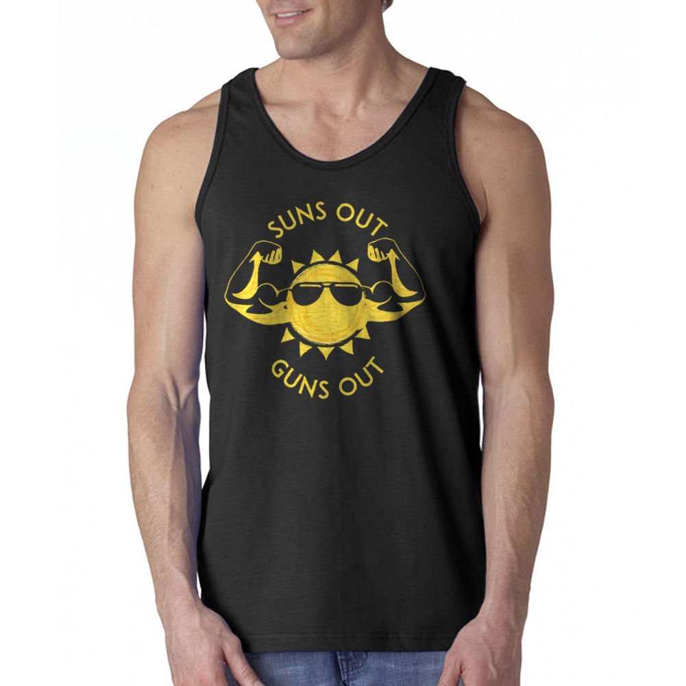 Suns Out Guns Out Men's Black Tank Top NEW Sizes S2XL