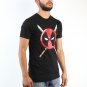Marvel Deadpool Logo & Swords Men's Black T-shirt NEW Sizes S-L