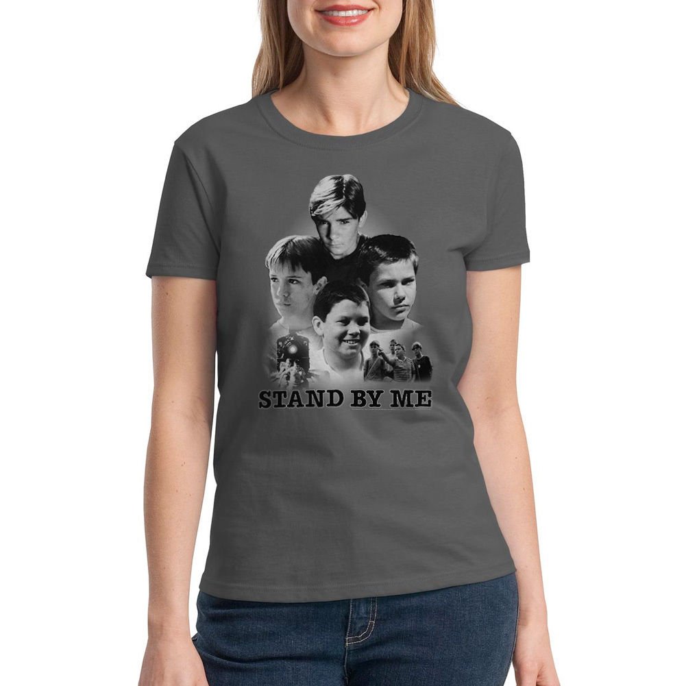 Stand By Me Poster Collage Women's Charcoal Tshirt NEW Sizes S2XL
