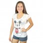 Disney Mickey Mouse Distressed Junior's White T-shirt NEW Sizes L-XL