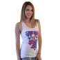 Three For Twelve Triangles Women's White Tank Top NEW Sizes S-M