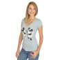 Disney Mickey & Minnie Mouse In Love Women's Grey T-shirt NEW Sizes XS-XL