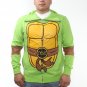 TMNT Ninja Turtles Fullbody Mask Men's Green Hoodie NEW Sizes S-XL