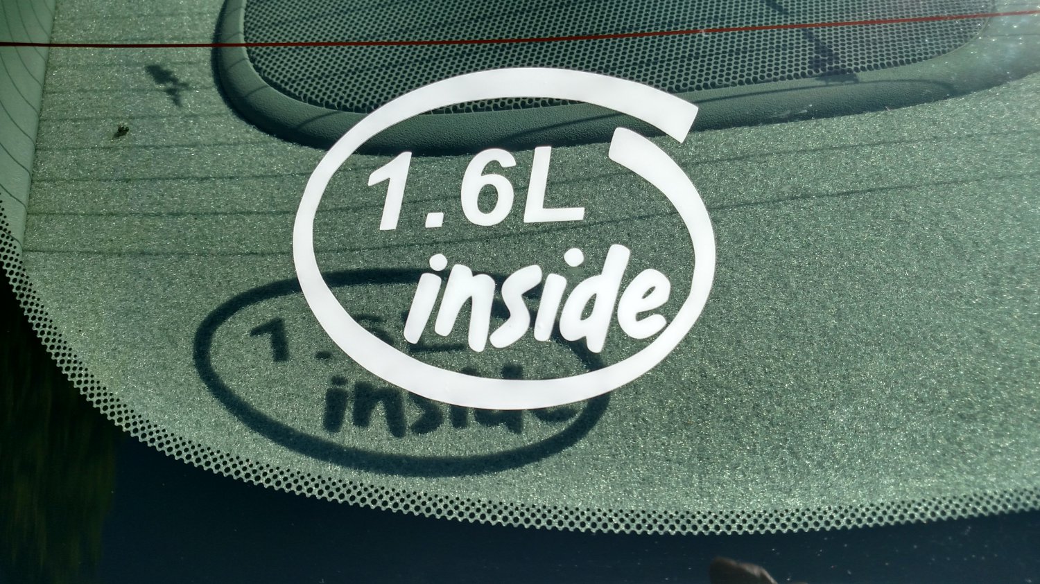 1.6L Inside Vinyl Car Window Bumper Sticker Decal Laptop 1.6 I4 Ford EcoBoost Honda D16 Engine