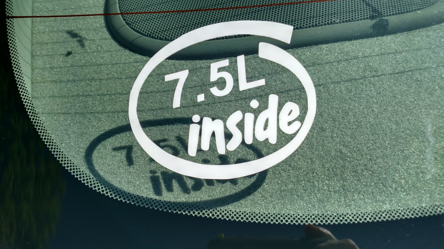 7.5L Inside Vinyl Car Window Bumper Sticker Decal Laptop 7.5 Ford Truck V8 460 385 Engine
