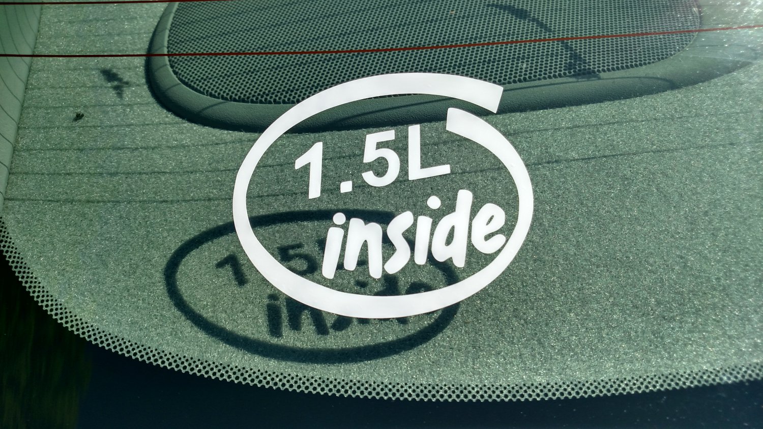 1.5L Inside Vinyl Car Window Bumper Sticker Decal Laptop 1.5 Ford Escape Honda Civic D15