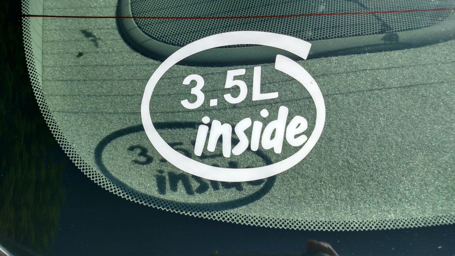 3.5L Inside Vinyl Car Window Bumper Sticker Decal Laptop 3.5 V6 Ford GM EcoBoost Duratec