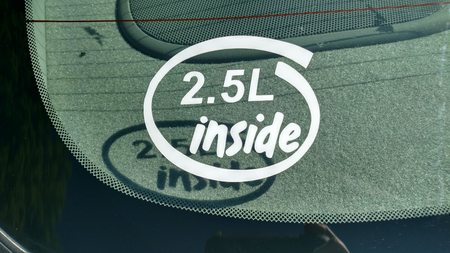 2.5L Inside Vinyl Car Window Bumper Sticker Decal Laptop 2.5 I4 V6 Mazda GM IS250
