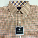 TAILORBYRD Luxury Designer WOVEN COTTON METRO PLAID Mens DRESS SHIRT, NWT! Small