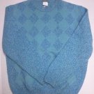 Marronetto - Men's  Sweater 100% Merino Wool Blue Diamond Pattern XL NWD