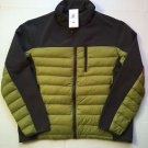 Hawke & Co Hybrid Down/Fleece Jacket Mens XL Solid Gray/Charcoal/Green $195 NWT