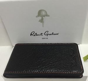 ROBERT GRAHAM Leather Black Apple iPhone 5 5S 5SE Wallet Case Credit Card ID $88