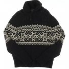 Polo Ralph Lauren Mens Black-Ivory Nordic Print Pullover Sweater M