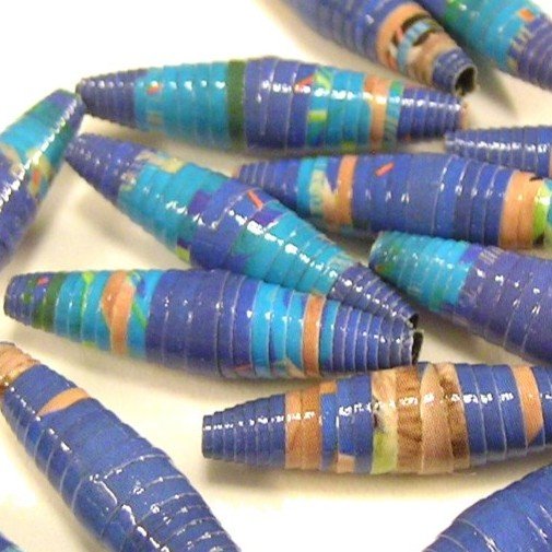 Paper Beads - 13 Large - Dancing Waters