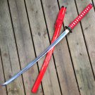 SAMURAI SWORD KATANA HAND FORGED 41" CARBON STEEL BLADE W/ DRAGON RED