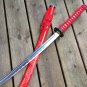 SAMURAI SWORD KATANA HAND FORGED 41" CARBON STEEL BLADE W/ DRAGON RED