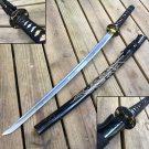 SAMURAI SWORD KATANA HAND FORGED 41" CARBON STEEL BLADE W/ DRAGON BLACK