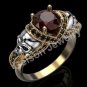 1.75 Ct Round Cut Two Skull Two Tone Engagement Ring In 14K White & Yellow Gold
