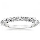 0.08 Ct Round Cut Gardenia Diamond Half Eternity Band In 10K Solid White Gold