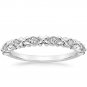 0.08 Ct Round Cut Gardenia Diamond Half Eternity Band In 10K Solid White Gold