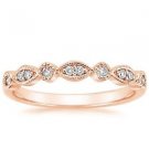 Round Brilliant Cut Natural Diamond Half Eternity Wedding Band Solid Rose Gold