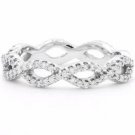 0.39 Ct G-H SI Round Cut Eternal Twist Diamond Wedding Ring 10k Solid White Gold
