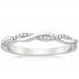 0.13 Cts Nature Inspired Twisted Vine Half Eternity Wedding Band 14k White Gold