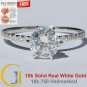 1.25 Cts Round Solitaire Six Claw Pave Engagement Ring 18k Solid Real White Gold