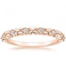 0.08 Ct Round Cut Gardenia Diamond Half Eternity Band In 10K Solid Rose Gold