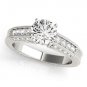 1.35 Tcw CZ Vintage style Milligrain Engraved Engagement Ring In 10K White Gold