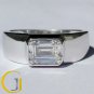 1.75 Cts Emerald Bezel Set Solitaire Engagement Men's Ring 925 Sterling Silver