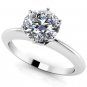 1.00 Tcw Knife Edge Round Cut Six Prong solitaire Engagement ring 10K White Gold