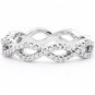 0.39 Ct G-H SI Round Cut Eternal Twist Diamond Wedding Ring 14k Solid White Gold