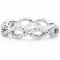 0.39 Ct G-H SI Round Cut Eternal Twist Diamond Wedding Ring 14k Solid White Gold