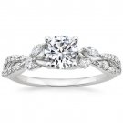 1.70 Cts Solitaire Nature Inspired Semi Mount Engagement Ring 10K white gold