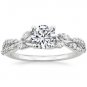 1.70 Cts Solitaire Nature Inspired Semi Mount Engagement Ring 10K white gold