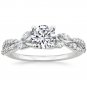 1.70 Cts Solitaire Nature Inspired Semi Mount Engagement Ring 10K white gold